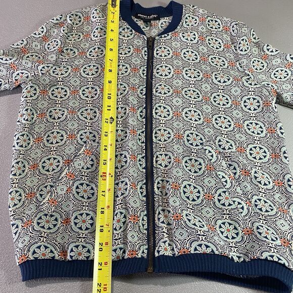 ABOUT A GIRL Jacket Lightweight Zip Floral Geometric Long Sleeve Womens XS Blue - Picture 7 of 12